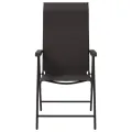 Chaises pliables de jardin lot de 8 café noir résine tressée