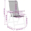 Chaises pliables de jardin lot de 4 gris résine tressée
