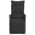 Chaise inclinable de jardin avec coussins gris résine tressée