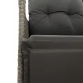 Chaise inclinable de jardin avec coussins gris résine tressée