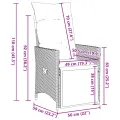 Chaise inclinable de jardin avec coussins gris résine tressée