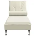 Chaise longue de massage avec traversin crème velours