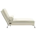 Chaise longue de massage avec traversin crème velours