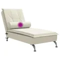 Chaise longue de massage avec traversin crème velours