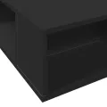 Cadre de lit noir 140x200 cm bois d'ingénierie
