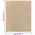 Tapis ZIZUR 240x340 cm aspect de jute intérieur et extérieur