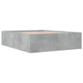 Cadre de lit gris béton 160x200 cm bois d'ingénierie