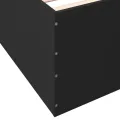 Cadre de lit noir 160x200 cm bois d'ingénierie