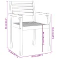 Chaises de jardin lot de 4 59x55x85 bois massif d'acacia