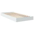 Cadre de lit blanc 75x190 cm bois d'ingénierie
