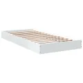 Cadre de lit blanc 75x190 cm bois d'ingénierie
