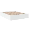 Cadre de lit blanc 150x200 cm bois d'ingénierie