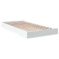 Cadre de lit blanc 100x200 cm bois d'ingénierie