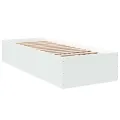 Cadre de lit blanc 75x190 cm bois d'ingénierie