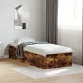 Cadre de lit chêne fumé 75x190 cm bois d'ingénierie