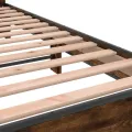 Cadre de lit chêne fumé 150x200 cm bois d'ingénierie et métal