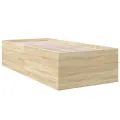 Cadre de lit chêne sonoma 90x200 cm bois d'ingénierie