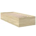 Cadre de lit chêne sonoma 100x200 cm bois d'ingénierie