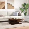Table basse chêne fumé 70x70x29 cm bois d'ingénierie
