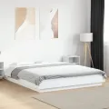 Cadre de lit blanc 150x200 cm bois d'ingénierie