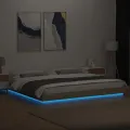 Cadre de lit avec lumières LED chêne sonoma 180x200 cm