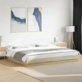 Cadre de lit avec lumières LED chêne sonoma 180x200 cm