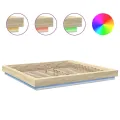 Cadre de lit avec lumières LED chêne sonoma 180x200 cm
