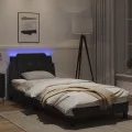 Cadre de lit avec lumières LED noir 90x190 cm similicuir