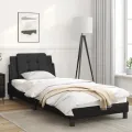 Cadre de lit avec lumières LED noir 90x190 cm similicuir