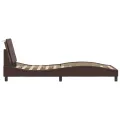 Cadre de lit avec tête de lit marron 90x200 cm Similicuir