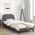 Cadre de lit avec tête de lit Gris 80x200 cm Similicuir