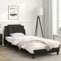 Cadre de lit avec lumières LED noir 80x200 cm similicuir