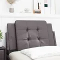 Coussin de tête de lit gris 90 cm similicuir