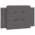 Coussin de tête de lit gris 90 cm similicuir