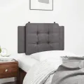 Coussin de tête de lit gris 90 cm similicuir