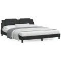 Lit avec matelas noir 180x200 cm similicuir
