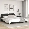 Cadre de lit avec tête de lit Noir 180x200 cm Similicuir