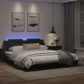 Cadre de lit avec lumières LED noir 180x200 cm similicuir
