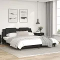 Cadre de lit avec lumières LED noir 180x200 cm similicuir