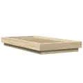 Cadre de lit avec lumières LED chêne sonoma 90x190 cm