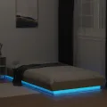 Cadre de lit avec lumières LED chêne sonoma 90x190 cm