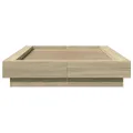 Cadre de lit avec lumières LED chêne sonoma 90x190 cm
