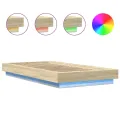 Cadre de lit avec lumières LED chêne sonoma 90x190 cm