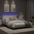 Cadre de lit avec lumières LED blanc 140x200 cm similicuir