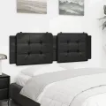 Coussin de tête de lit noir 160 cm similicuir