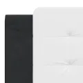Cadre de lit et tête de lit noir et blanc 180x200 cm similicuir