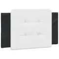 Cadre de lit avec lumières LED noir blanc 100x200 cm similicuir