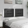 Coussin de tête de lit noir et blanc 160 cm similicuir