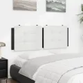 Coussin de tête de lit blanc et noir 140 cm similicuir