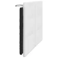 Coussin de tête de lit blanc et noir 140 cm similicuir